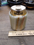 Vtg MCM Colibri Gas Table Top Cigarette Lighter Marble Agate? Gold Tone Japan!