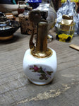 Vtg MCM Porcelain Table Top Cigarette Lighter Floral Design 4" Tall Japan!