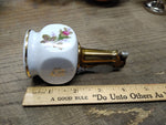 Vtg MCM Porcelain Table Top Cigarette Lighter Floral Design 4" Tall Japan!