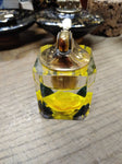 Vtg MCM EVANS Table Top Cigarette Lighter Yellow Rose in Clear Lucite Cube USA!