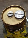 Vtg MCM EVANS Table Top Cigarette Lighter Yellow Rose in Clear Lucite Cube USA!