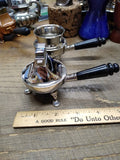 Vtg MCM Table Top Cigarette Holder Lighter Set ASR 3 Footed Rhodium Plate USA!
