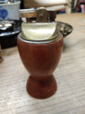 Vtg MCM Table Top Cigarette Lighter Cook Forest Park Pa Wooden Souvenir Japan!