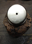 Vtg MCM Cork and Brass Table Top Cigarette Lighter 3.5" Tall Japan!