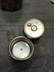 Vtg MCM Cork and Brass Table Top Cigarette Lighter 3.5" Tall Japan!