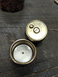 Vtg MCM Cork and Brass Table Top Cigarette Lighter 3.5" Tall Japan!