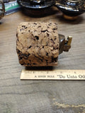 Vtg MCM Cork and Brass Table Top Cigarette Lighter 3.5" Tall Japan!