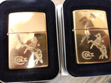 Vtg NOS ZIPPO COLT FIREARMS 8 Piece Lighter Counter Top Store Display 1997-1998
