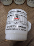 Vtg Fire King Anchor Hocking Pullman Standard 1967 Safety Award Mugs Butler PA