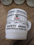 Vtg Fire King Anchor Hocking Pullman Standard 1967 Safety Award Mugs Butler PA