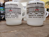 Vtg 3 Pc Fire King Anchor Hocking Pullman Std 1972 Safety Award Mugs Butler PA