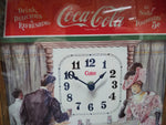 Drink Delicious Refreshing Coca Cola Wall Clock At Soda Fountains 5 cents Works!
