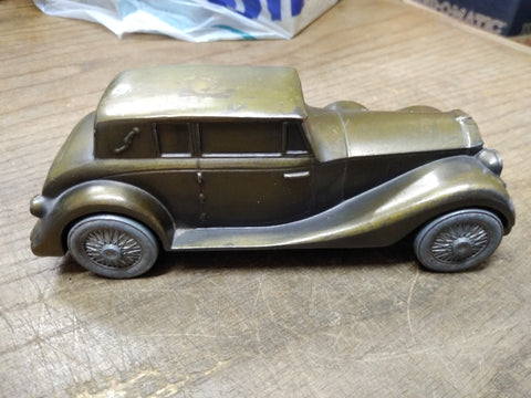 Vtg Banthrico Coin Bank 1937 Rolls Royce w/Plug 7 inch Metal Car Chicago Ill USA