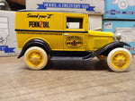 Vtg Liberty Classics Ford Model A Pennzoil Coin Bank Delivery Van Die Cast Metal