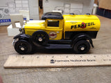 Vtg NOS Liberty Classics Ford Model A Tanker Pennzoil Coin Bank Die Cast Metal