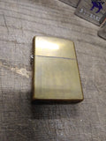 Vtg Unfired 2001 Zippo Solid Brass Cigarette Lighter With Display Box Nice Snap!