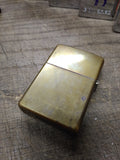 Vtg Unfired 2001 Zippo Solid Brass Cigarette Lighter With Display Box Nice Snap!