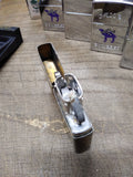 Vtg Unfired 2001 Zippo Solid Brass Cigarette Lighter With Display Box Nice Snap!