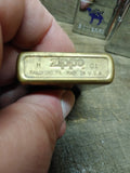 Vtg Unfired 2001 Zippo Solid Brass Cigarette Lighter With Display Box Nice Snap!