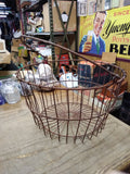 Vtg Egg Fruit Vegetable Metal Wire Basket Original Farmhouse Primitive Decor