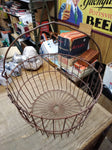 Vtg Egg Fruit Vegetable Metal Wire Basket Original Farmhouse Primitive Decor