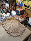 Vtg Egg Fruit Vegetable Metal Wire Basket Original Farmhouse Primitive Decor
