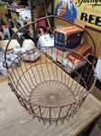 Vtg Egg Fruit Vegetable Metal Wire Basket Original Farmhouse Primitive Decor