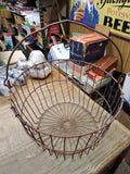 Vtg Egg Fruit Vegetable Metal Wire Basket Original Farmhouse Primitive Decor