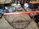 Vtg Egg Fruit Vegetable Metal Wire Basket Original Farmhouse Primitive Decor