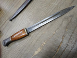 Vtg WWII WW2 Original German Mundlos 7727 C Bayonet WaA243 with Scabbard 15 Inch