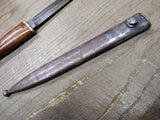 Vtg WWII WW2 Original German Mundlos 7727 C Bayonet WaA243 with Scabbard 15 Inch