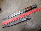Vtg WWII WW2 Original German Mundlos 7727 C Bayonet WaA243 with Scabbard 15 Inch