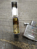 Vtg 2001 Unfired Zippo LEED'S American Flag Cigarette Lighter Display Box Minty!