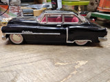 Vtg Auto DeLuxe 1950 Cadillac Pressed Steel Car Working Friction Drive 11" Nice!