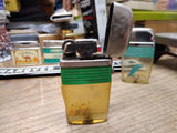 Vtg Scripto Vu Lighter Pair Of Dice Green Band Exploded Body Oddity Made In USA