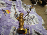 Vtg Brass Boy Figure Cork Screw Naughty Wine Bottle Opener Brussels w/Box