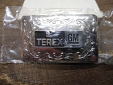 Vtg NOS Men's GMC TEREX Belt Buckle Fancy Vine Scroll 3.25" Sealed Plastic USA!!