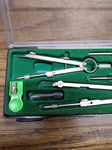 Vtg Helix Drawing Set Draftsman Engineer Tools Compass Lead 7 Pc Made In Italy