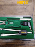 Vtg Helix Drawing Set Draftsman Engineer Tools Compass Lead 7 Pc Made In Italy