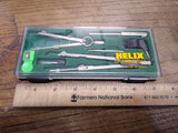 Vtg Helix Drawing Set Draftsman Engineer Tools Compass Lead 7 Pc Made In Italy