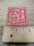 Vtg WWII Era Mini Red Enamel Metal Pennsylvania Pa License Plate 3-31-44 #7573