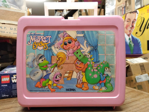 Vtg 1986 Thermos Pink Plastic Lunch Box Jim Henson's Muppet Babies Made In USA!