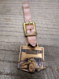 Vtg Brass Caterpillar Heavy Construction Equipment Grader Peoria Ill Watch FOB
