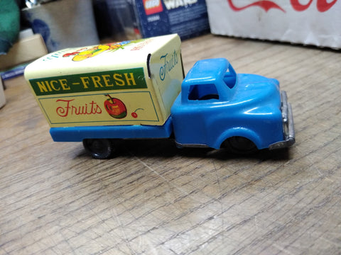 Vtg Friction Motor Delivery Truck Nice Fresh Fruits 4.25 Inch Made In Japan Nice