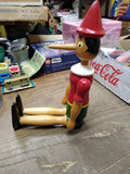 Vtg Wooden Pinocchio Toy Doll 14.5” Jointed Limbs Hand Painted Italy Very Nice!