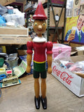 Vtg Wooden Pinocchio Toy Doll 14.5” Jointed Limbs Hand Painted Italy Very Nice!