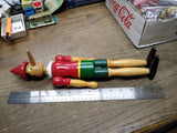 Vtg Wooden Pinocchio Toy Doll 14.5” Jointed Limbs Hand Painted Italy Very Nice!