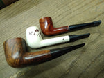 Vtg 3 Piece Smoking Tobacco Pipe Parts Repair Lot White Summit Imported Briar