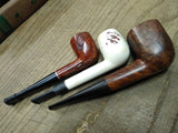 Vtg 3 Piece Smoking Tobacco Pipe Parts Repair Lot White Summit Imported Briar