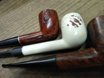 Vtg 3 Piece Smoking Tobacco Pipe Parts Repair Lot White Summit Imported Briar